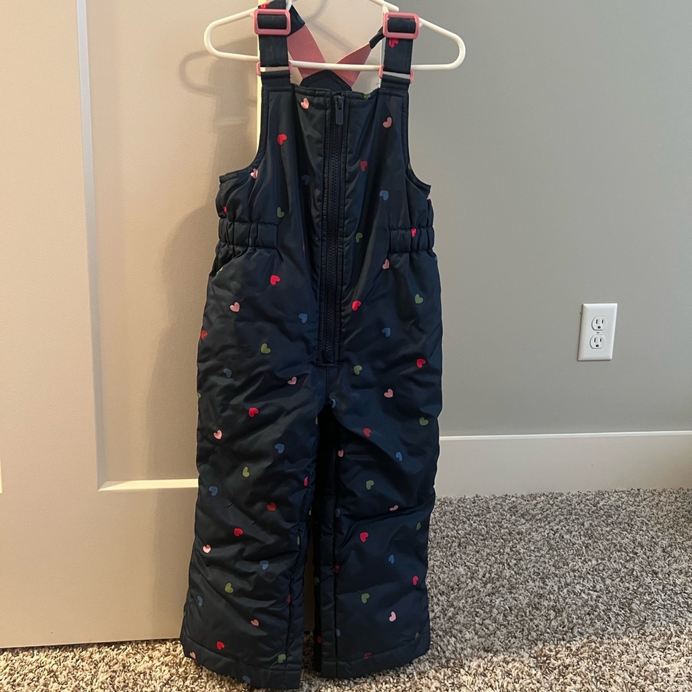 GAP Navy with Heart Snow Bibs